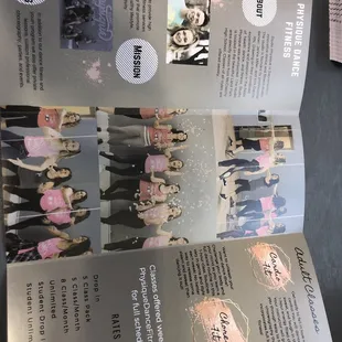 Interior of Brochure: Mission Statement/Classes