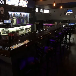 a row of bar stools