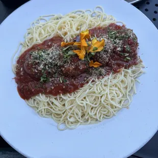 Spaghetti and meatballs