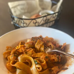 a plate of pasta