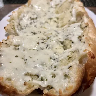 Cheesy garlic bread, gone in a heartbeat