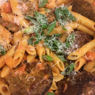 Pasta Diavolo with sausage