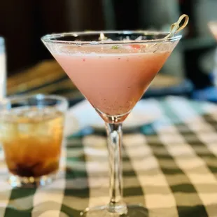 Strawberry basil martini