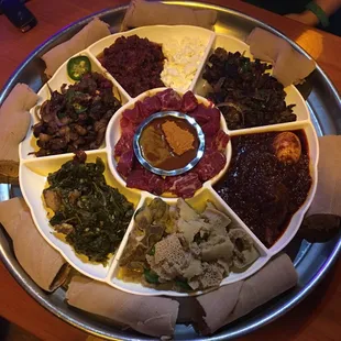 a platter of different types of food