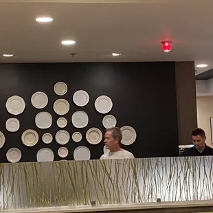 a man and a woman in a restaurant