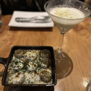 Funghi Ripieni and pistacchio Martini
