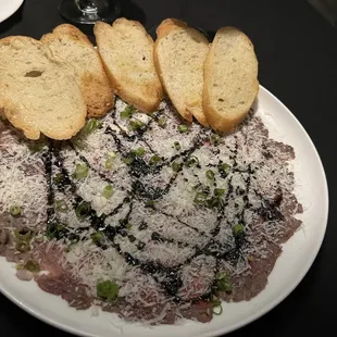 Beef carpaccio is excellent