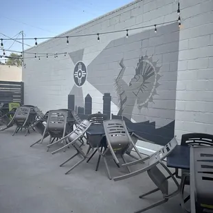 The outdoor patio out back