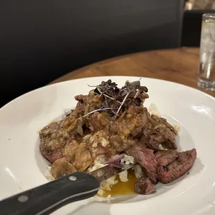 Flat iron steak risotto