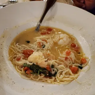 Sauteed Prawns Angel Hair