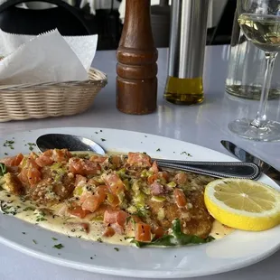 Absolutely delicious and spicy seafood stuffed raviol.