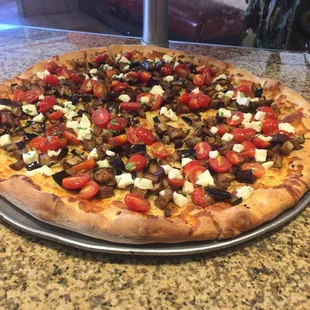 Fresh fry eggplant cherry tomatoes  and fresh buffalo mozzarella cheese