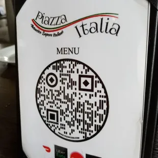 a qr code on a menu