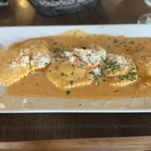 Lobster and shrimp ravioli