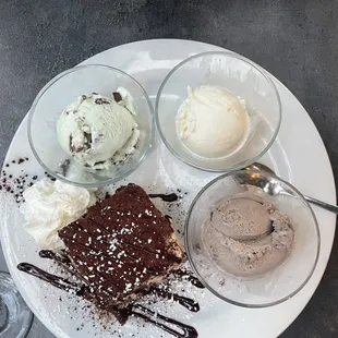 Tiramisu and gelato