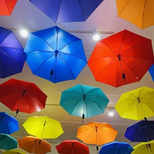 Umbrellas on the ceiling