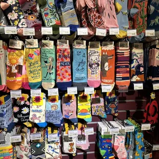 a display of socks