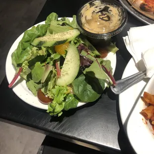 Side salad that comes with Mostaccioli