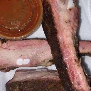 Ribs and sweet bbq sauce