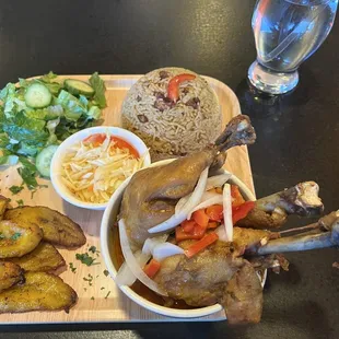 a plate of food on a table