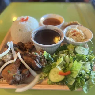 a plate of food on a table