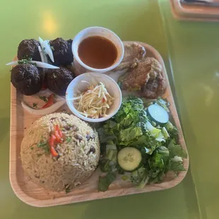 a plate of food on a table