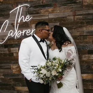 The back drop and our personal sign!