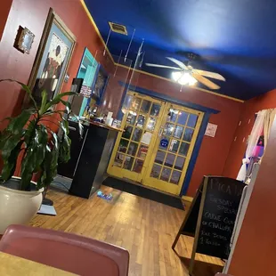 the inside of a restaurant