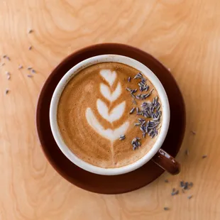 Latte with local lavendar