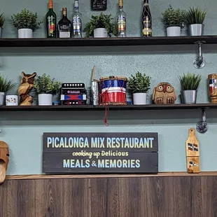 Sign on the wall at Picalonga Mix.