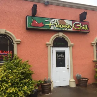 the front of the restaurant