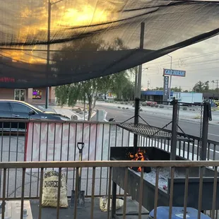a view of a parking lot