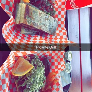 two plates of food on a table