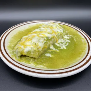 Enchilada Verde (AKA Suiza). Chicken, beef, or cheese inside!