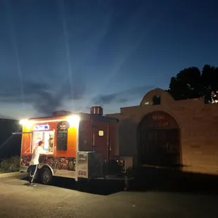 a food truck at night