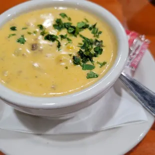 Corn and chorizo soup