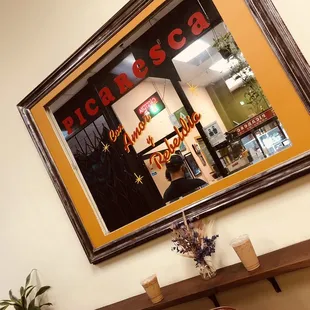 a reflection in a mirror