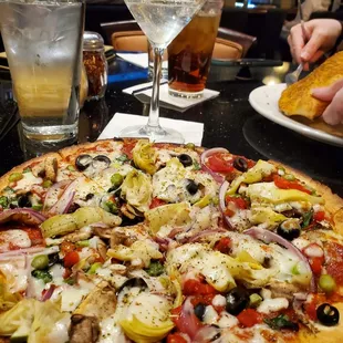 Vegetable pizza add pepperoni