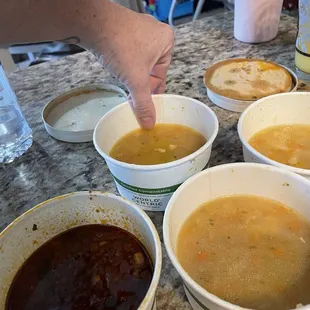 Ordered 4 soups all half filled and not matching description or photo on website.
