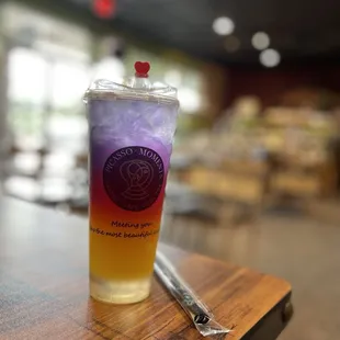 Twilight Glory - layered juice and tea drink
