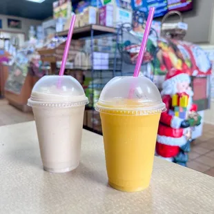 Tropical sunrise &amp; Mango peach smoothies