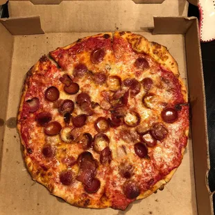 Bacon and pepperoni carry out