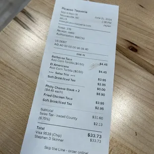 The total with up-charges for TWO PEOPLE
