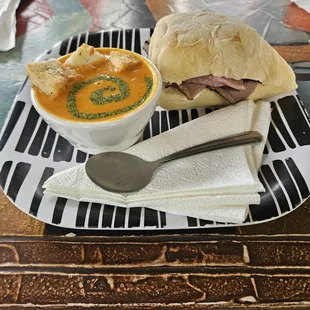 Van Gogh Sandwich and Tomato Basil Soup