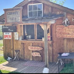 Coyote Taco Stand with menu boards