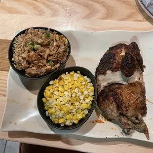 1/2 Chicken with Arroz Chaufa and Sweet Corn (11.26.24)