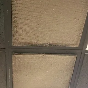 Filthy return air grill, probably a year of dirt. Pizza was ok.