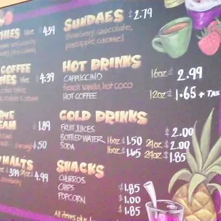 Drink menu