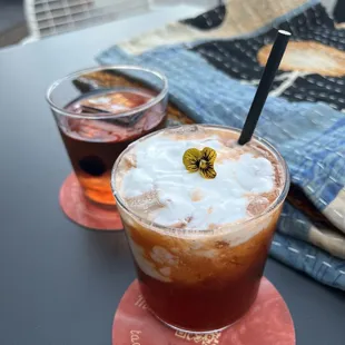 Thai tea cocktail with vodka