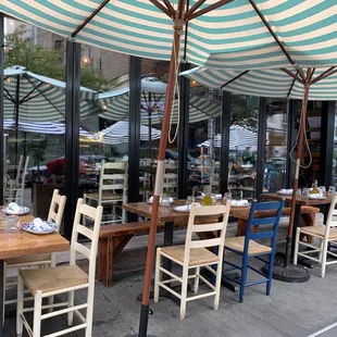 Covered sidewalk seating